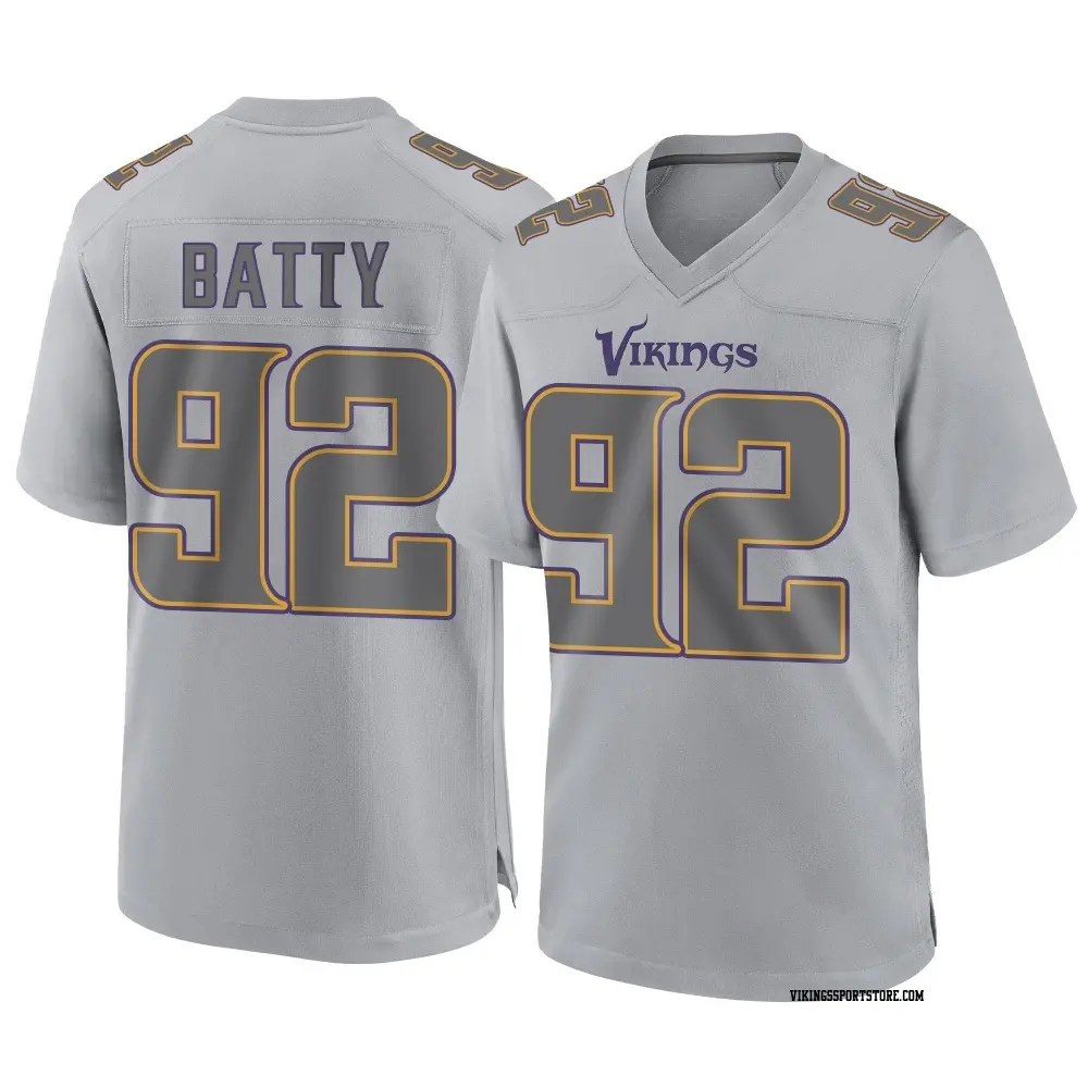 Game Gray Men's Tyler Batty Minnesota Vikings Atmosphere Fashion Jersey