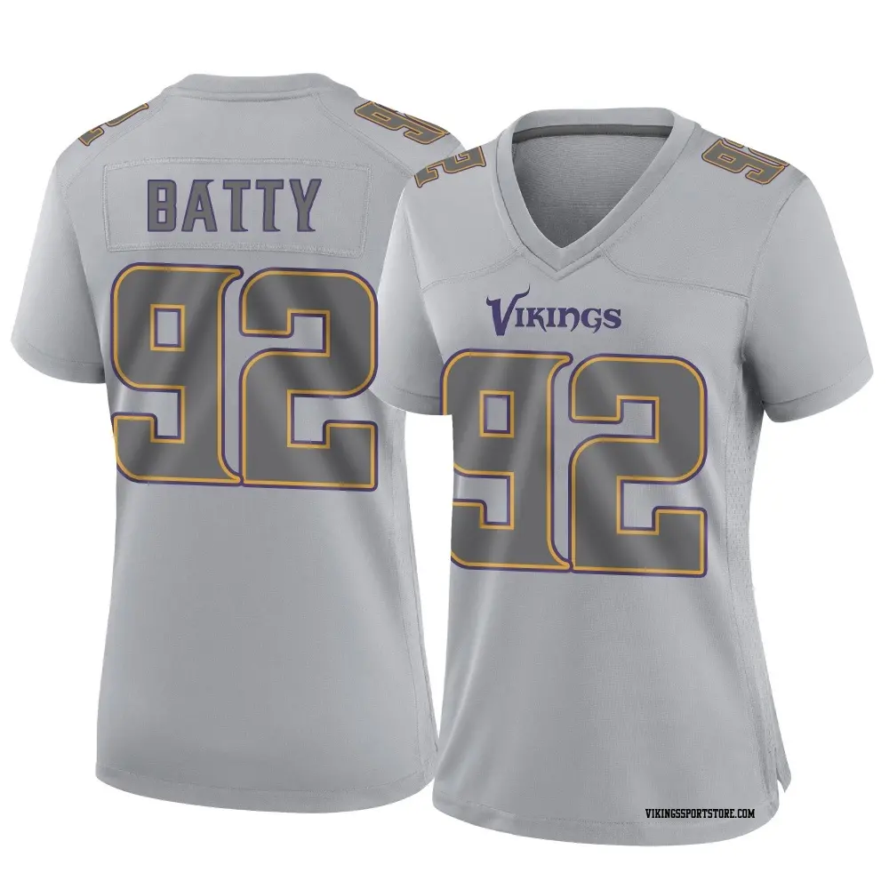 Game Gray Women's Tyler Batty Minnesota Vikings Atmosphere Fashion Jersey