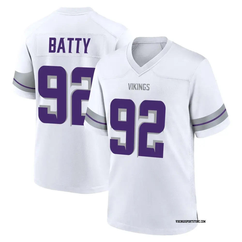 Game White Men's Tyler Batty Minnesota Vikings Alternate Jersey