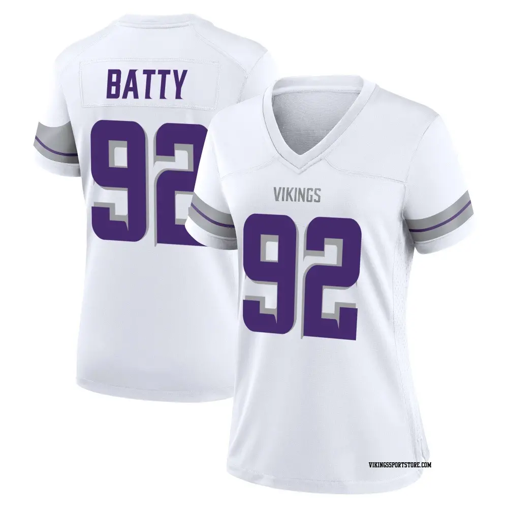 Game White Women's Tyler Batty Minnesota Vikings Alternate Jersey