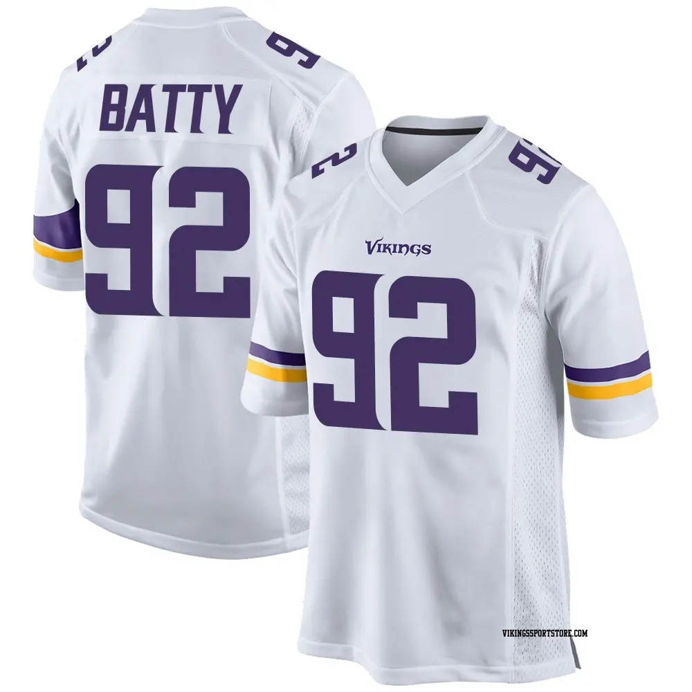 Game White Youth Tyler Batty Minnesota Vikings Jersey