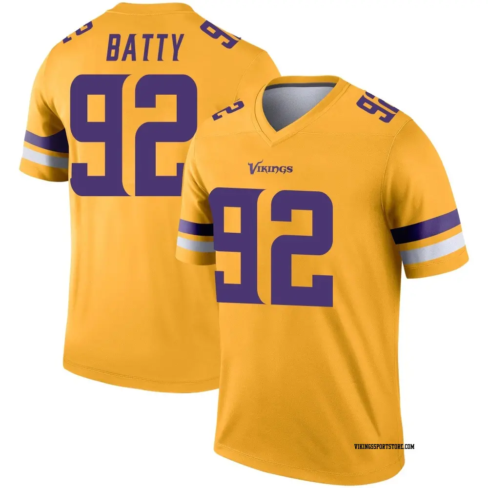 Legend Gold Youth Tyler Batty Minnesota Vikings Inverted Jersey