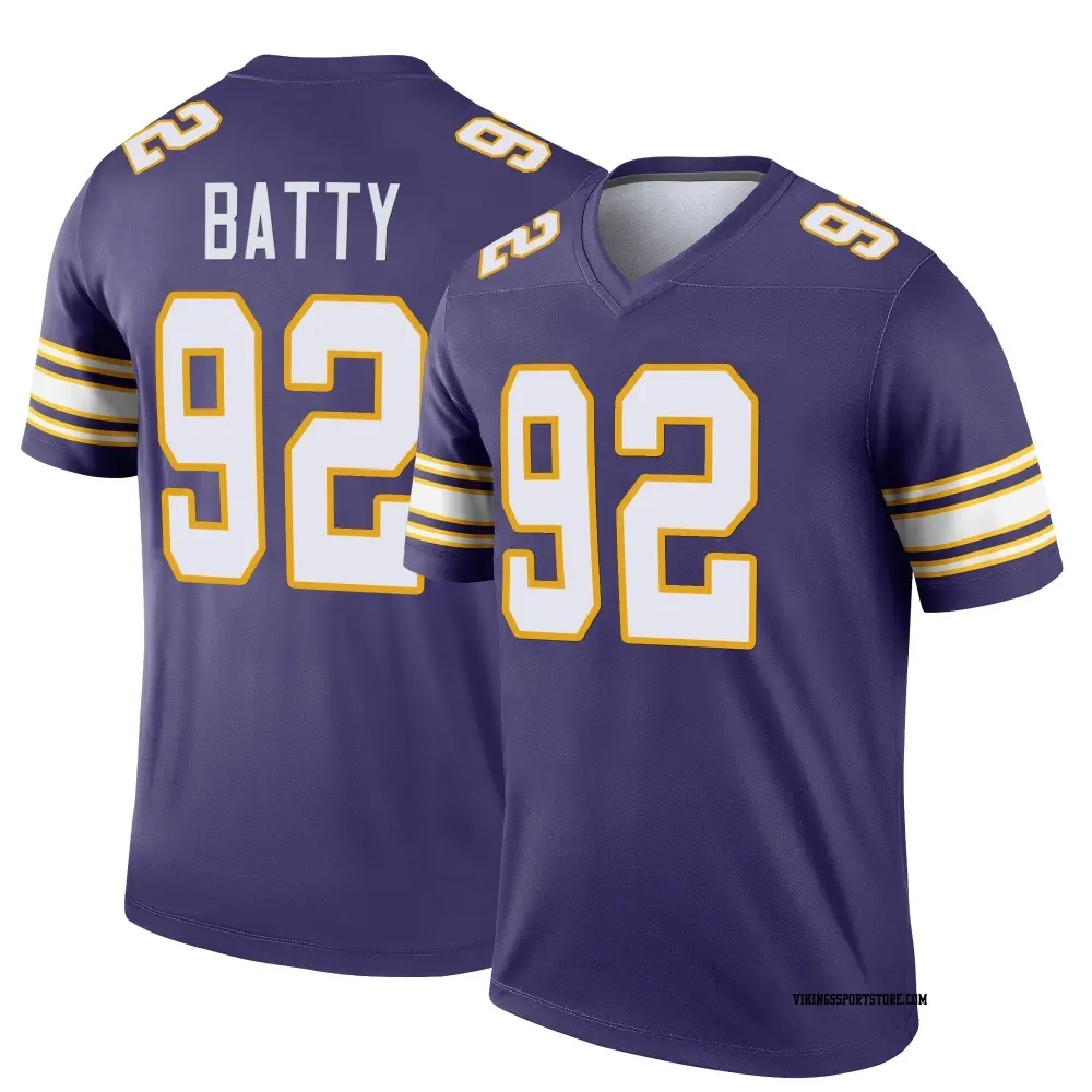 Legend Purple Men's Tyler Batty Minnesota Vikings Classic Jersey