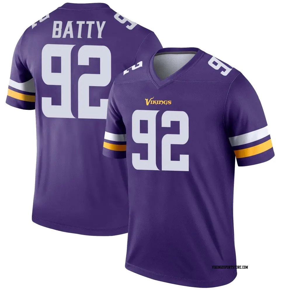 Legend Purple Youth Tyler Batty Minnesota Vikings Jersey