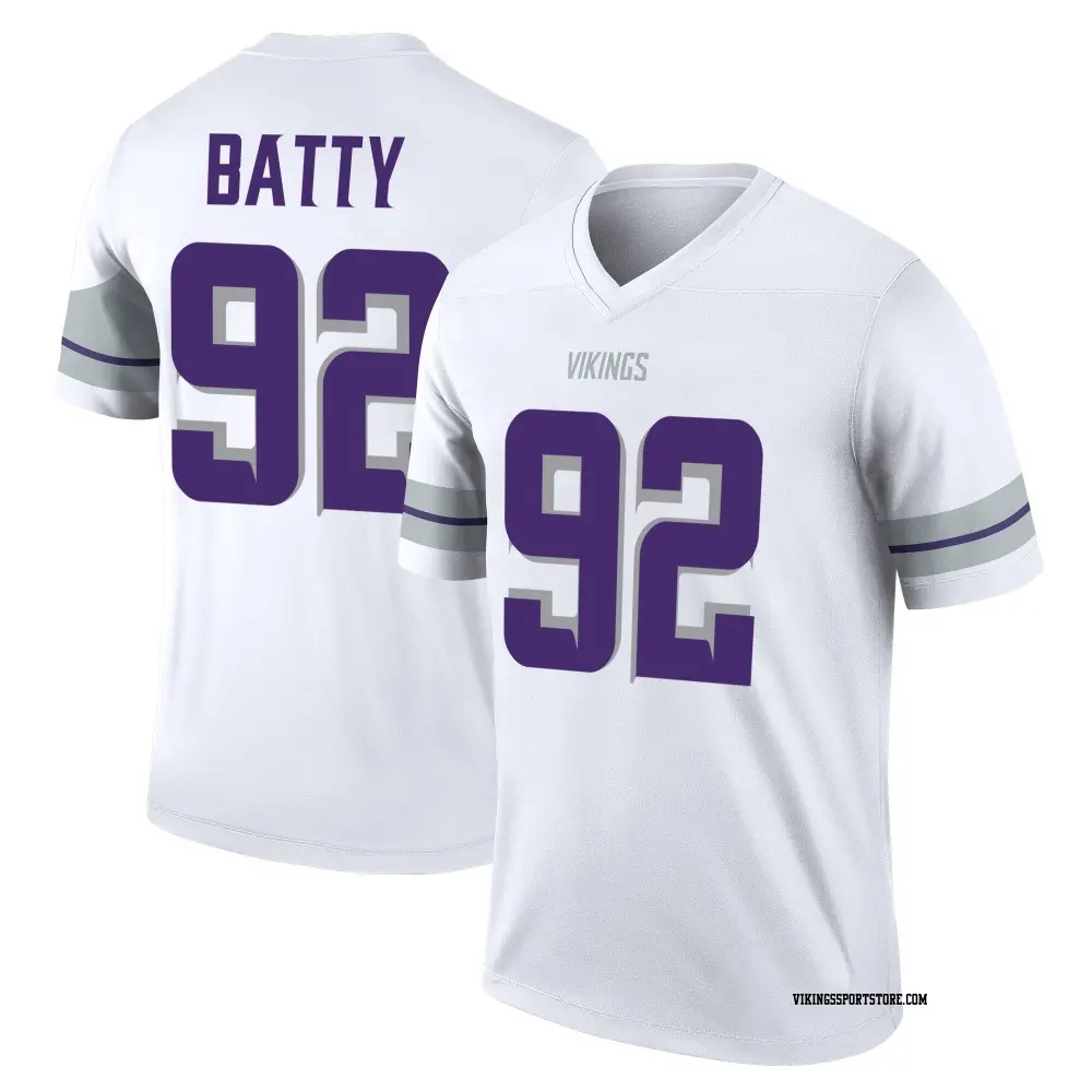 Legend White Youth Tyler Batty Minnesota Vikings Alternate Jersey