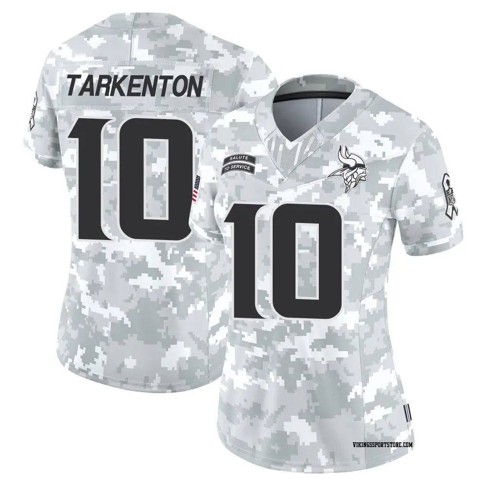Limited Arctic Camo Women's Fran Tarkenton Minnesota Vikings 2024 Salute to Service Jersey