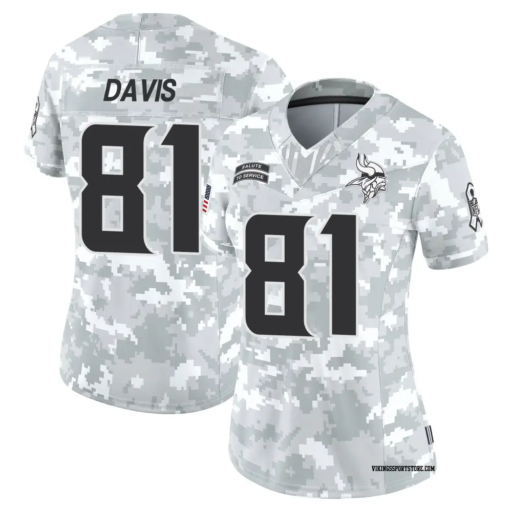 Limited Arctic Camo Women's Joaquin Davis Minnesota Vikings 2024 Salute to Service Jersey