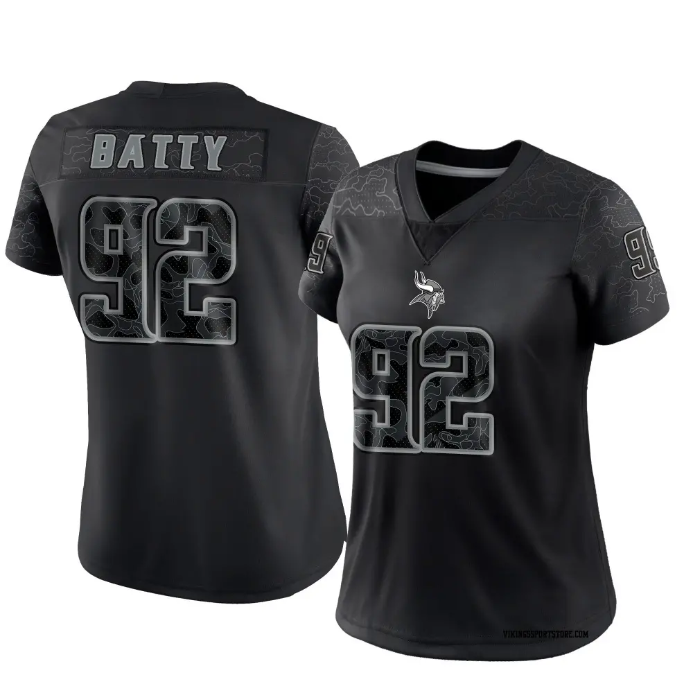 Limited Black Women's Tyler Batty Minnesota Vikings Reflective Jersey