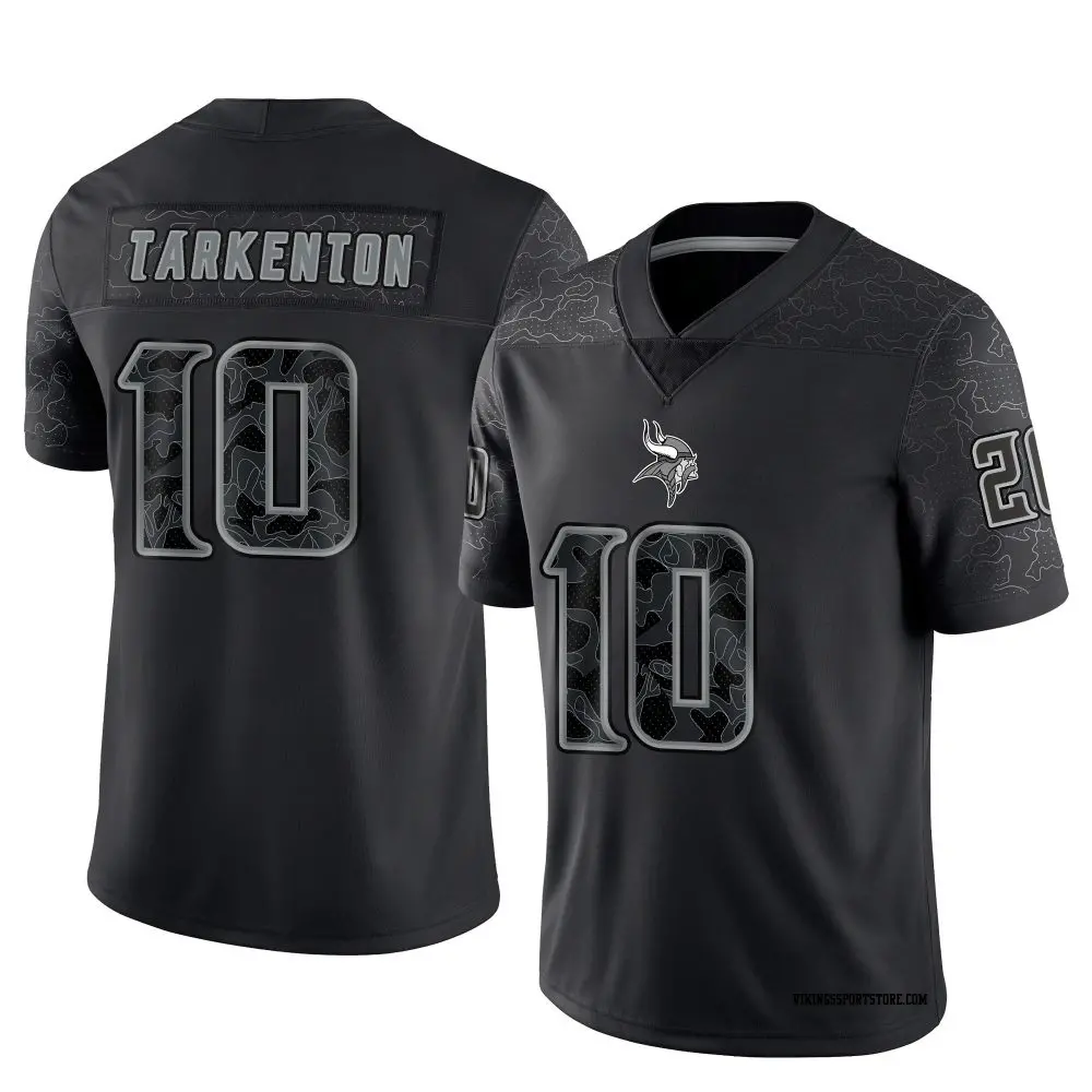 Limited Black Youth Fran Tarkenton Minnesota Vikings Reflective Jersey