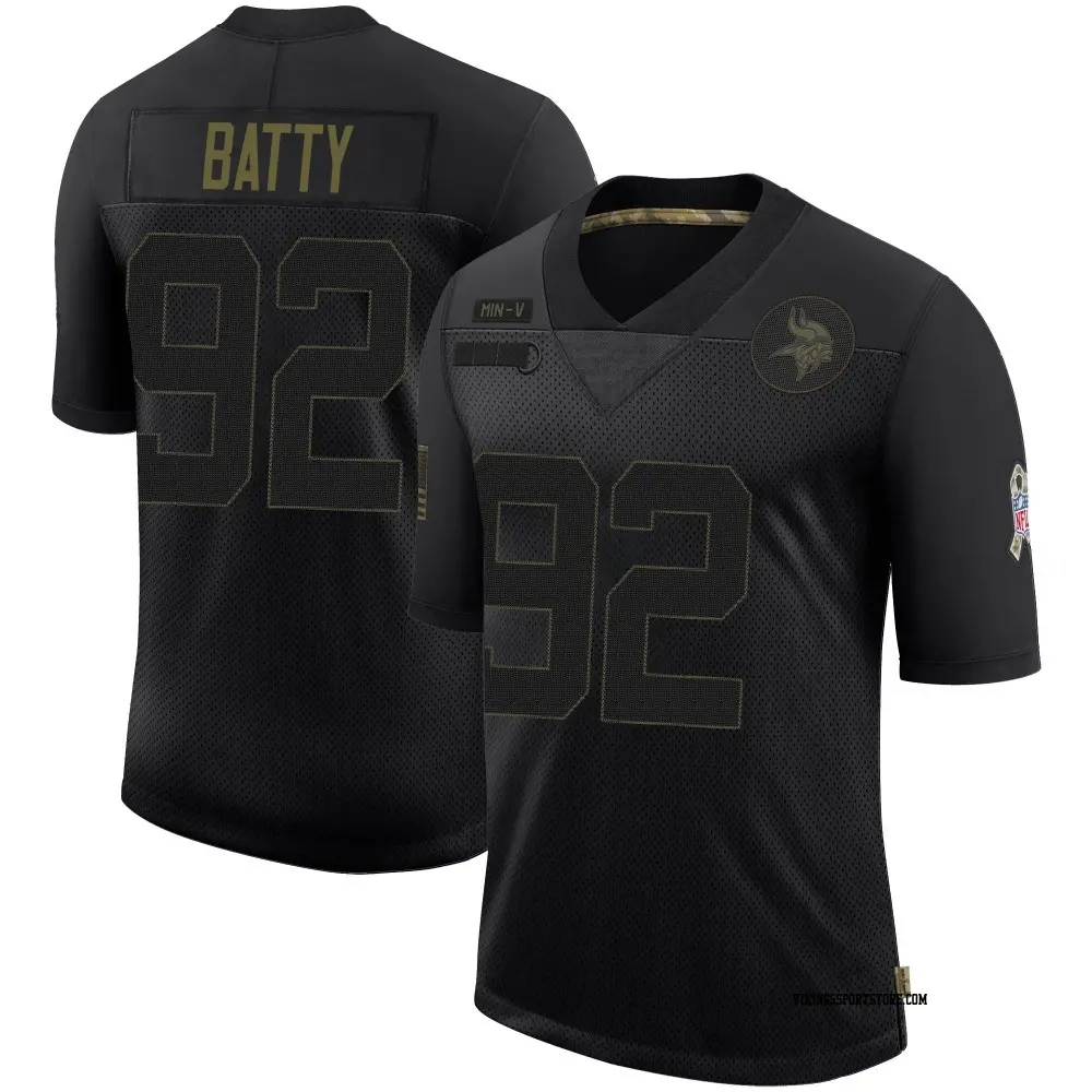 Limited Black Youth Tyler Batty Minnesota Vikings 2020 Salute To Service Jersey