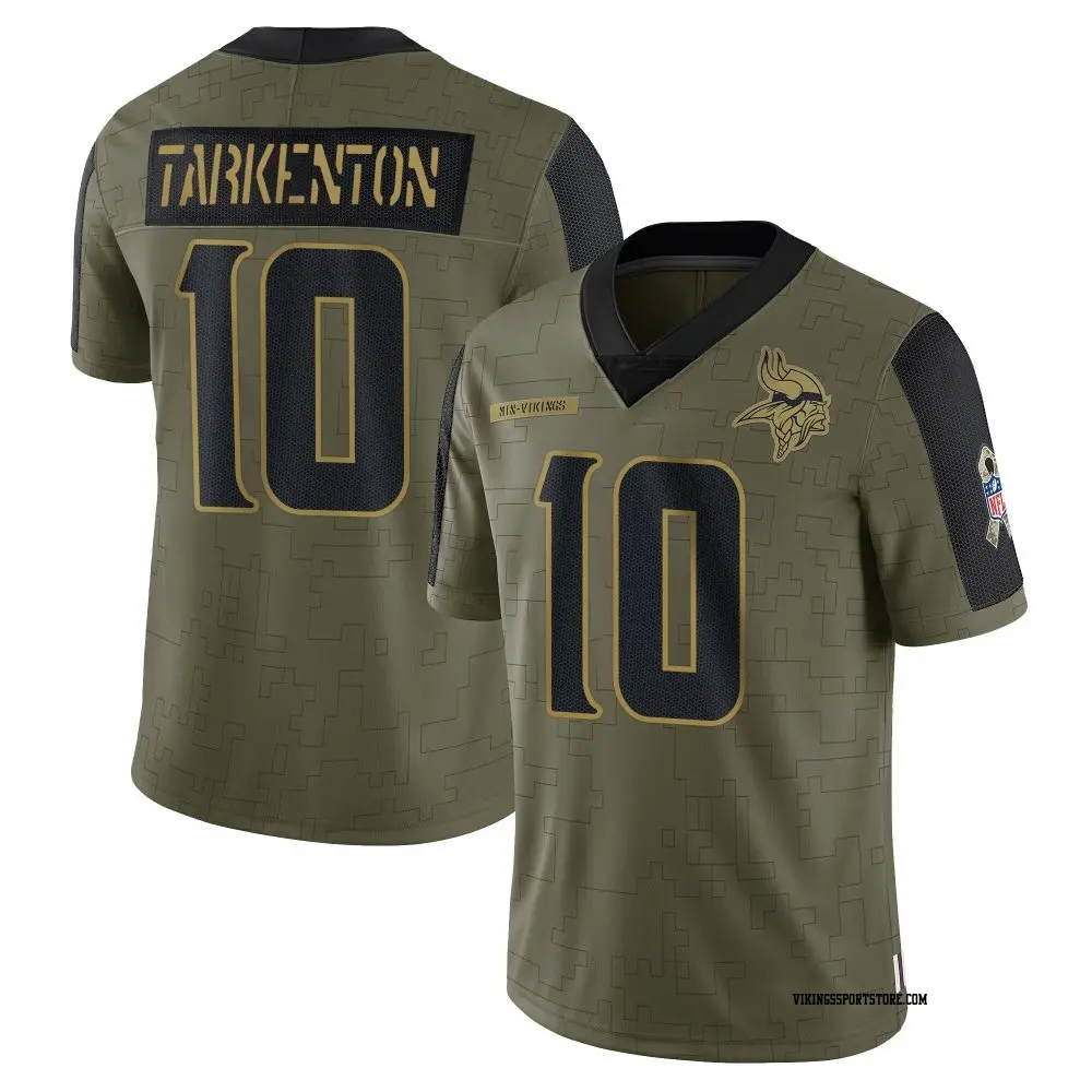 Limited Olive Men's Fran Tarkenton Minnesota Vikings 2021 Salute To Service Jersey