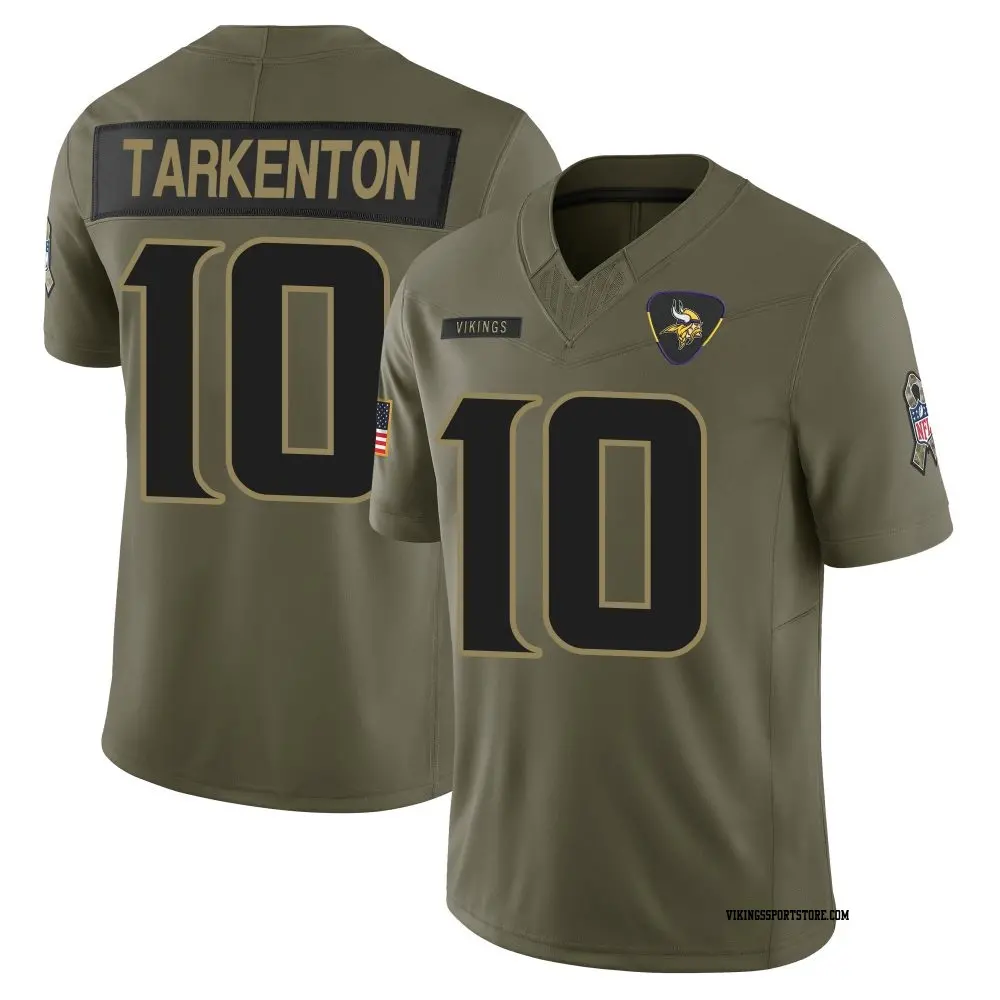 Limited Olive Men's Fran Tarkenton Minnesota Vikings 2025 Salute to Service Jersey