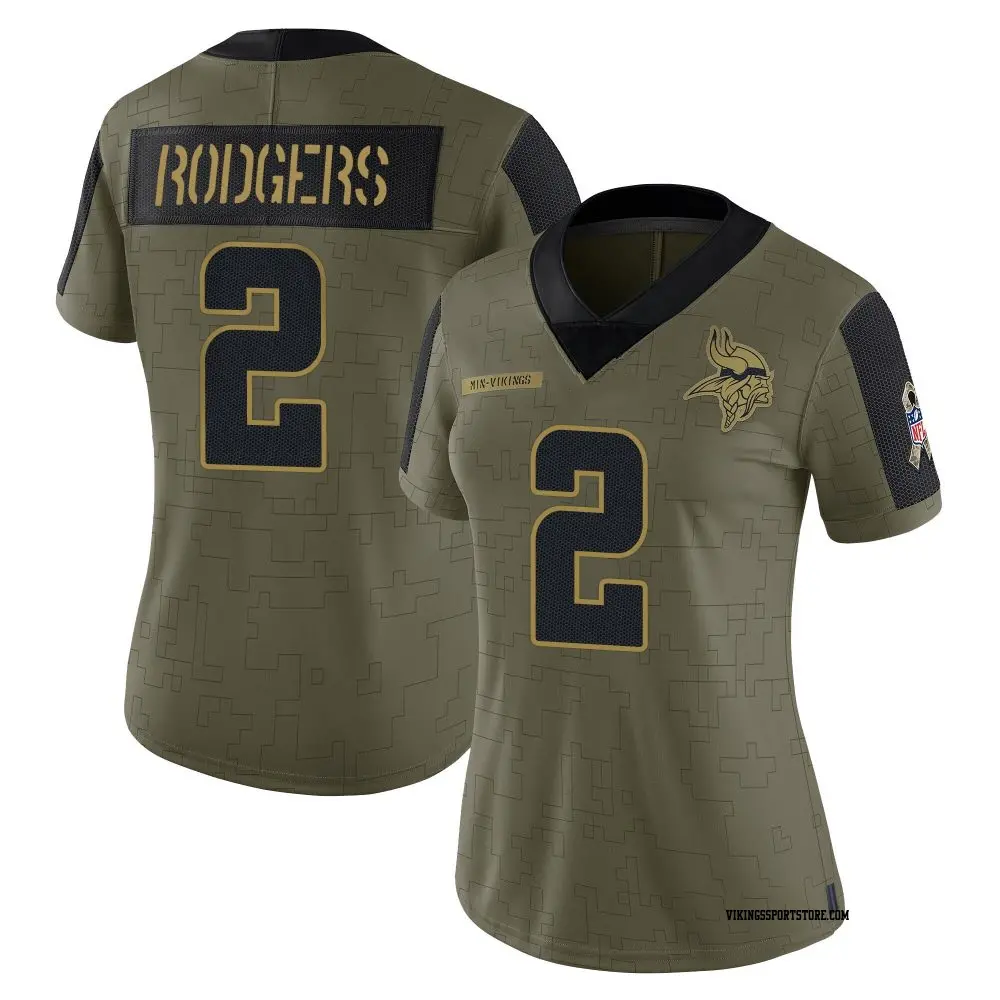 Limited Olive Women's Isaiah Rodgers Minnesota Vikings 2021 Salute To Service Jersey