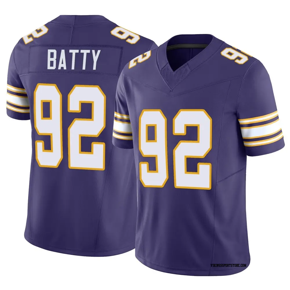 Limited Purple Men's Tyler Batty Minnesota Vikings Classic Vapor F.U.S.E. Jersey