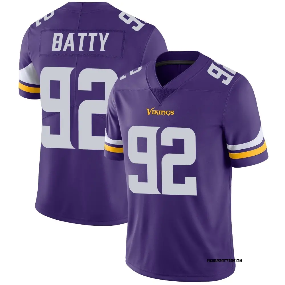 Limited Purple Men's Tyler Batty Minnesota Vikings Team Color Vapor Untouchable Jersey