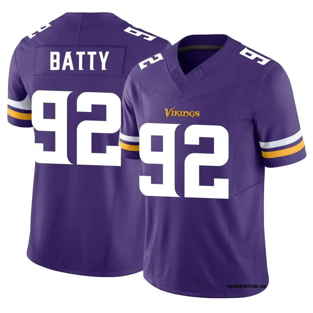 Limited Purple Men's Tyler Batty Minnesota Vikings Vapor F.U.S.E. Jersey