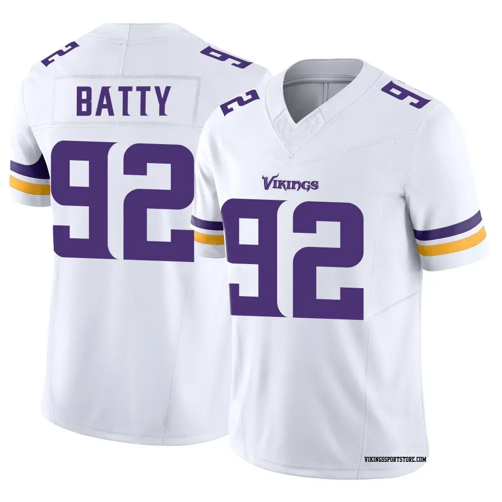 Limited White Men's Tyler Batty Minnesota Vikings Vapor F.U.S.E. Jersey